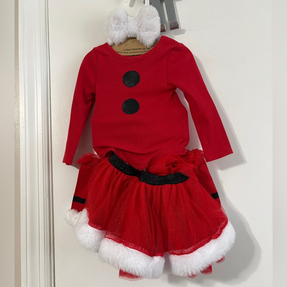 Baby Essentials Santa Tutu Baby Girls 4-pc Clothing Set new 9ms